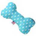 Mirage Pet Products Aqua Polka Dots Canvas Bone Dog Toy 6 in. 1159-CTYBN6